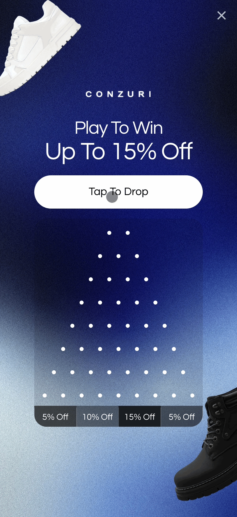 Plinko drop game popup