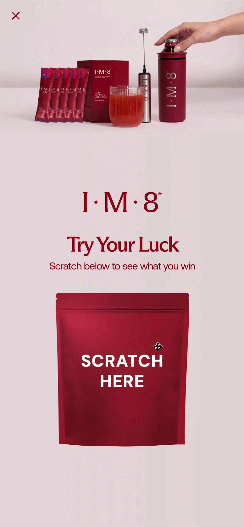 Scratch to win popup